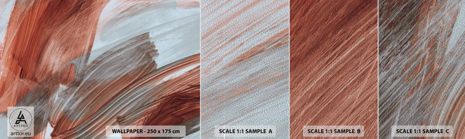 Prøve Fototapet Premium Sand - Efterårsagtig og blæsende abstraktion - Stykke, Kaos, Minimalisme - 100x30 cm