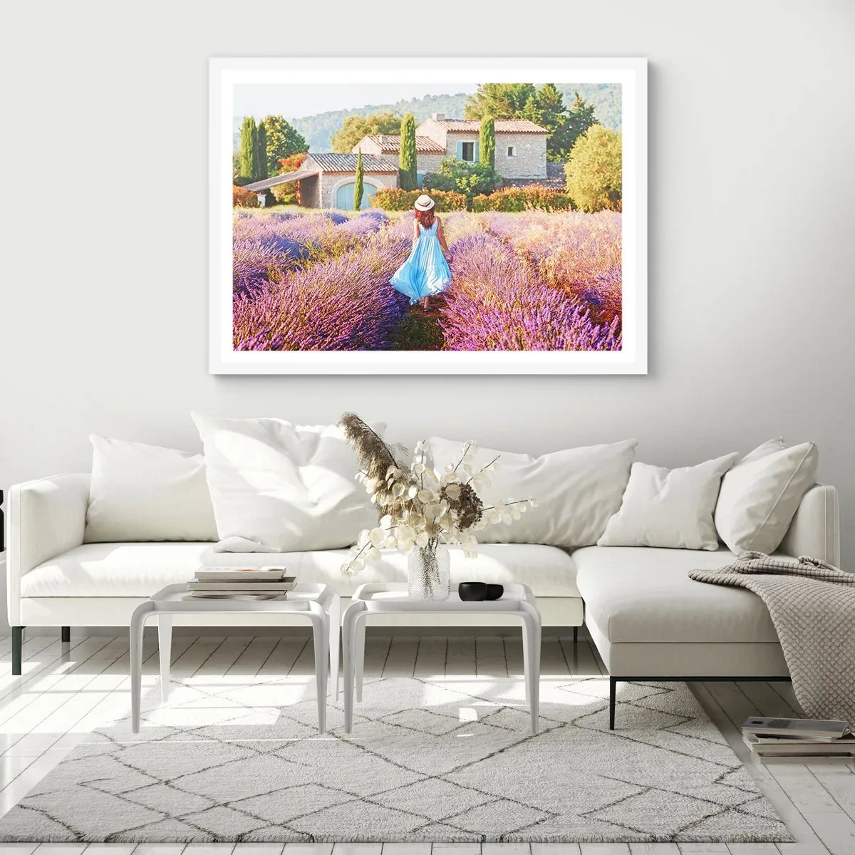 Plakat i hvid ramme - Lavendel pige - 50x40 cm