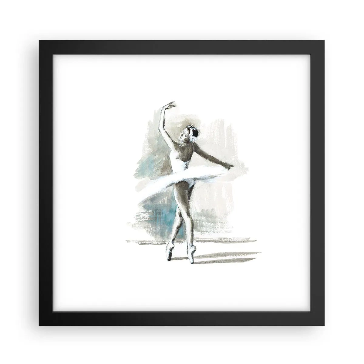 Plakat i sort ramme - Fortryllet til en svane - 30x30 cm