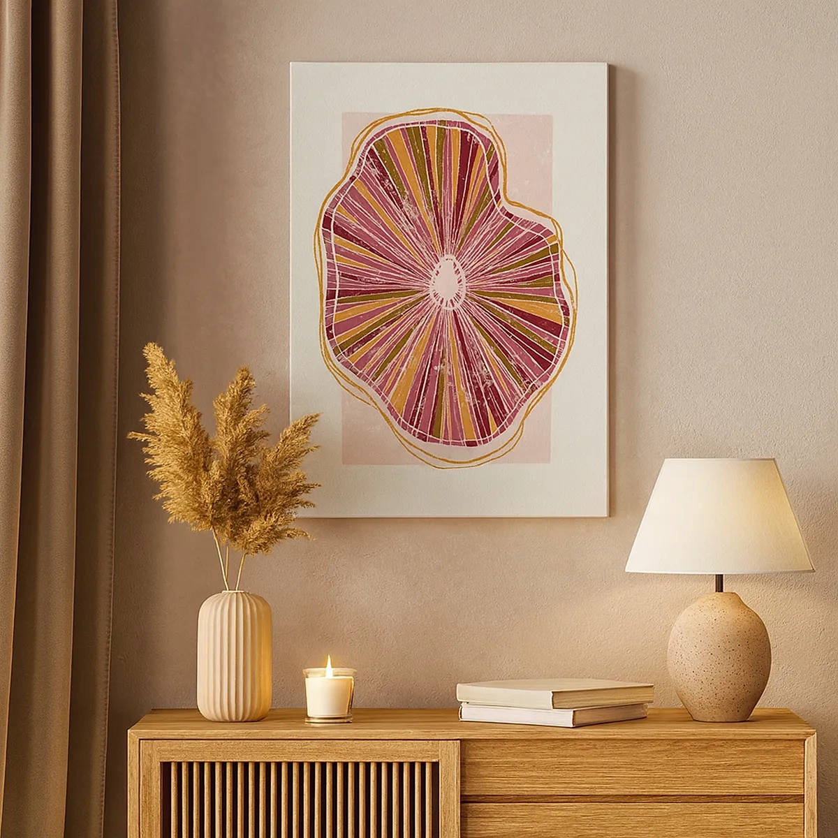 Lærredstryk - Billede på lærred - Strålende abstraktion - 50x70 cm