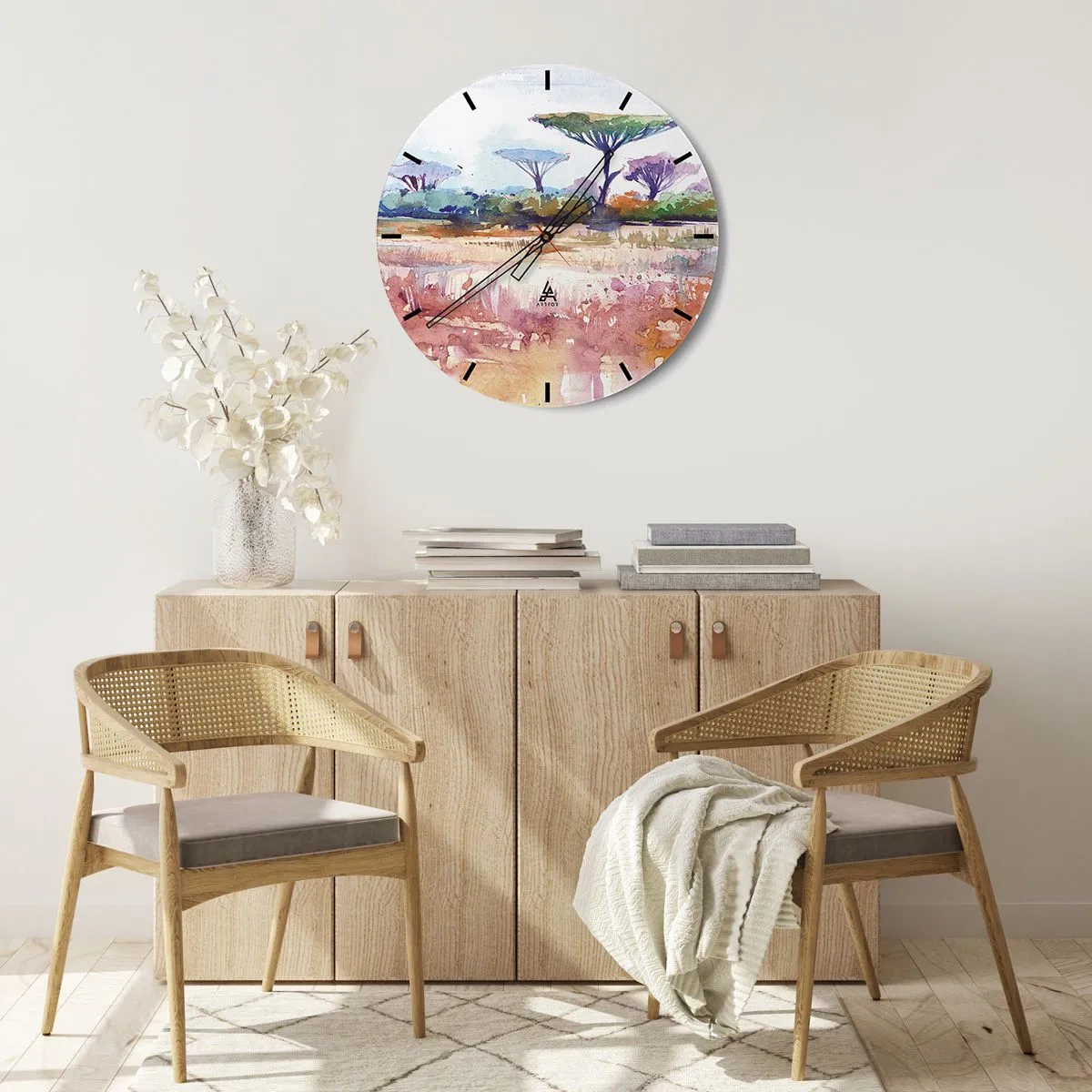 Vægur, Uret - Savannens farver - 40x40 cm