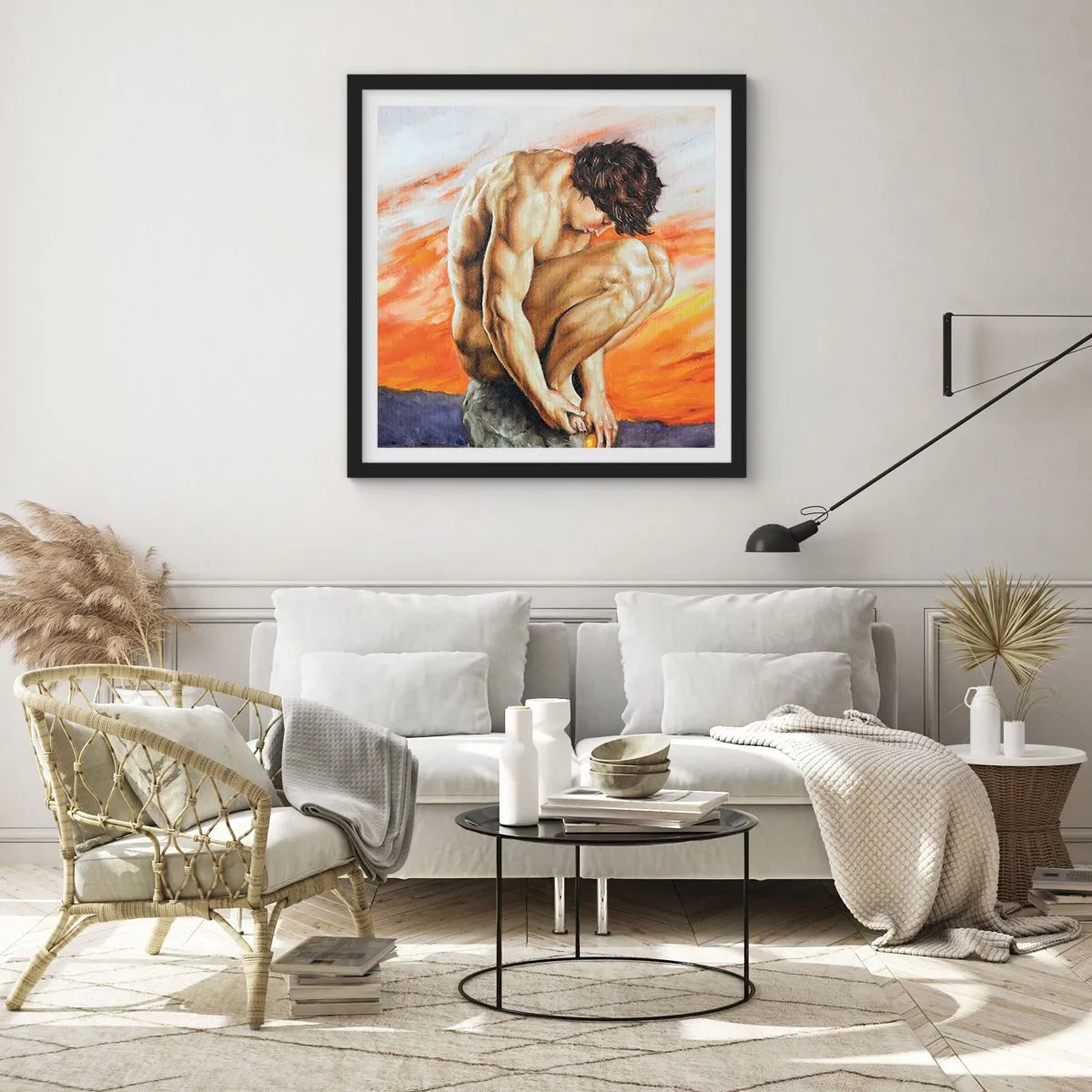 Plakat i sort ramme - Sænket i sig selv - 40x40 cm