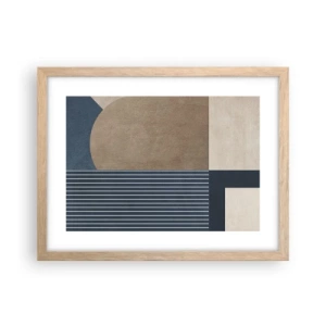 Plakat i ramme af lyst egetræ - En komposition af enkelhed og rundhed - 40x30 cm