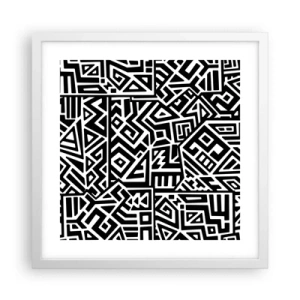 Plakat i hvid ramme - Præcolumbiansk sammensætning - 40x40 cm