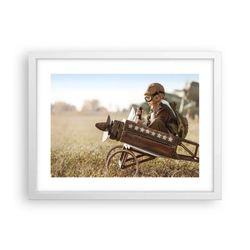 Plakat i hvid ramme - Start mod drømmen - 40x30 cm