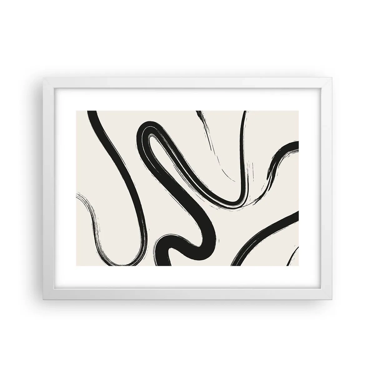 Plakat i hvid ramme - Sort og hvid fantasifuldhed - 40x30 cm