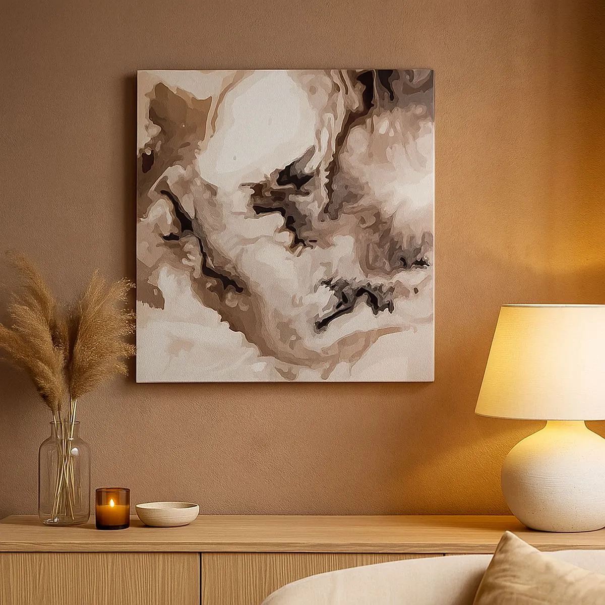 Lærredstryk - Billede på lærred - En galakses fødsel - 30x30 cm