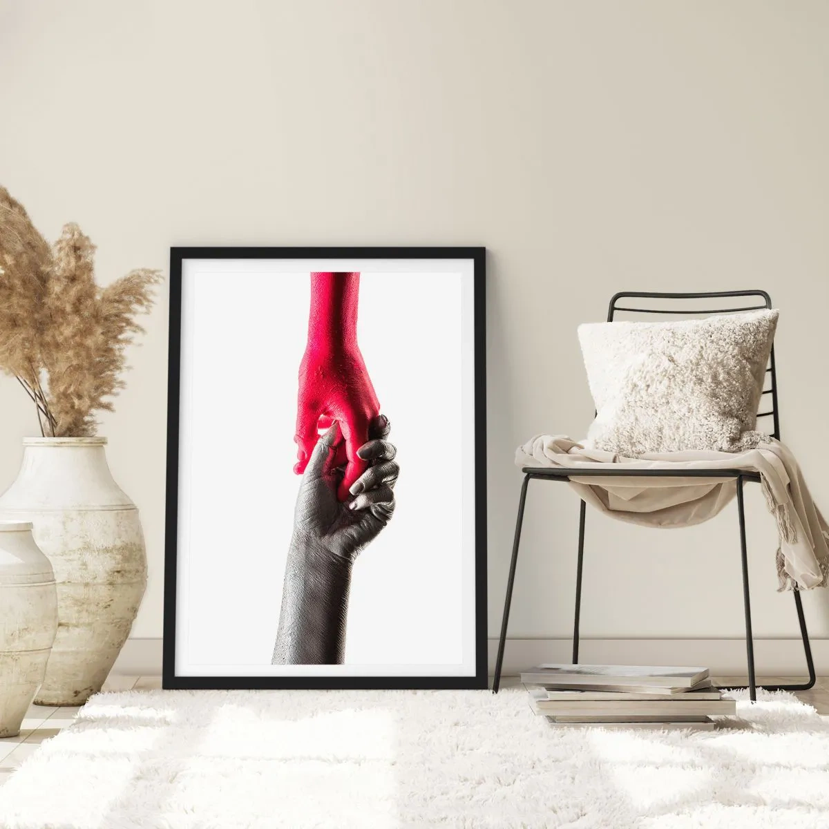Plakat i sort ramme - Sammen, om end forskellige - 70x100 cm