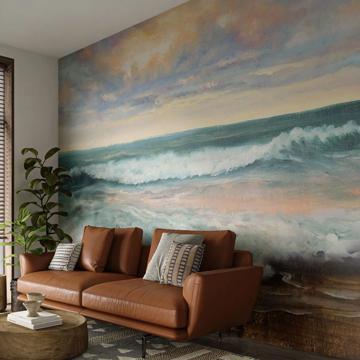 Fototapet Premium Canvas - Her vil du glatte din sjæl - Landskab, Hav, Ved havet - 350x256 cm