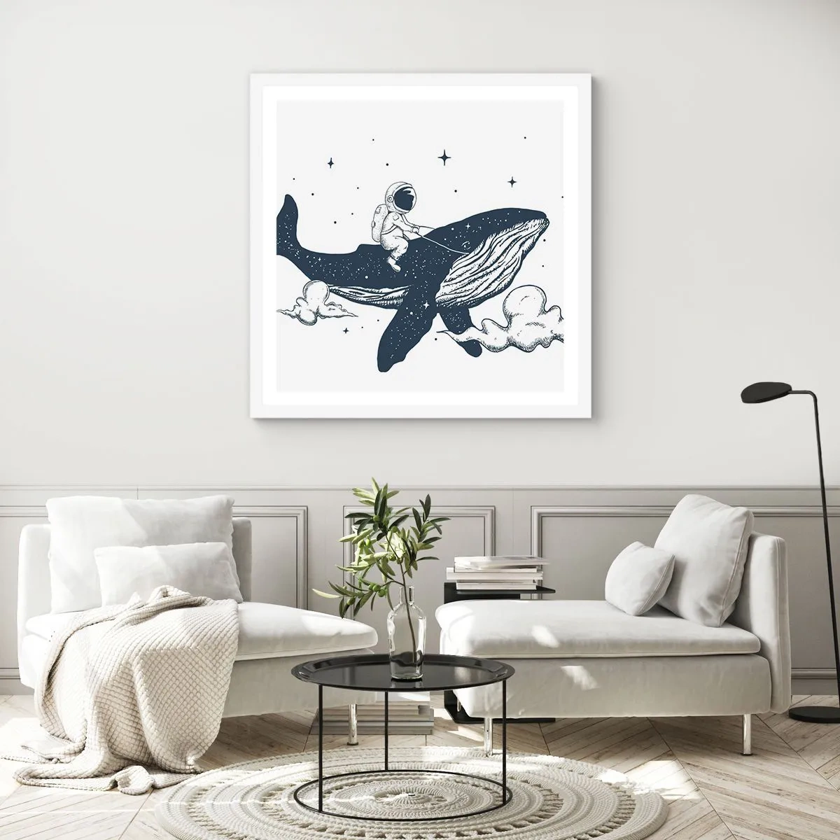 Plakat i hvid ramme - Et kosmisk eventyr - 50x50 cm