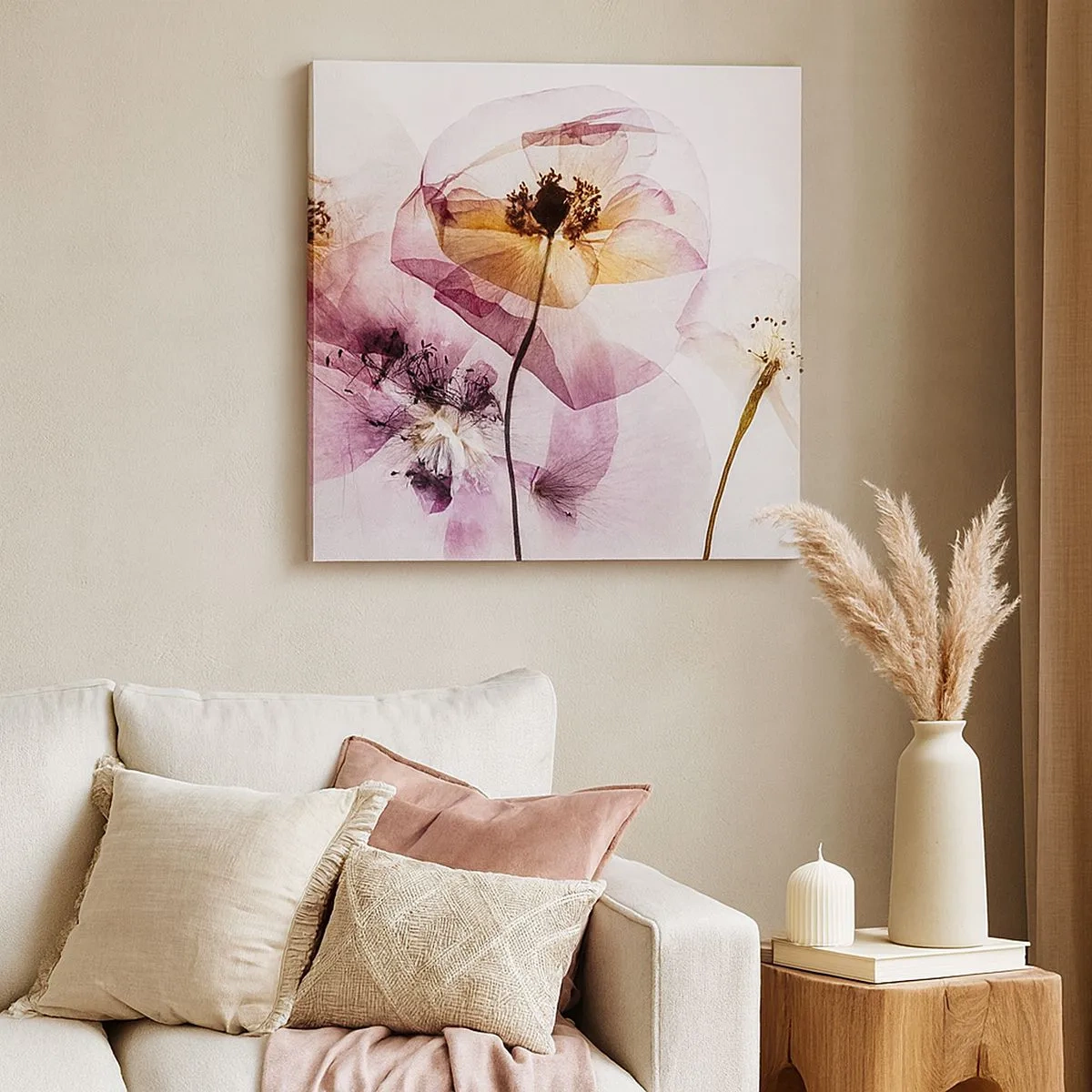 Lærredstryk - Billede på lærred - Blomsterlegeme dias - 30x30 cm