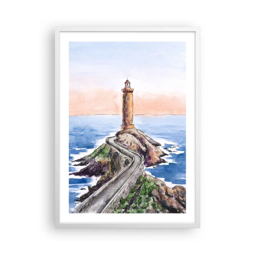 Plakat i hvid ramme - Med front mod havet - 50x70 cm