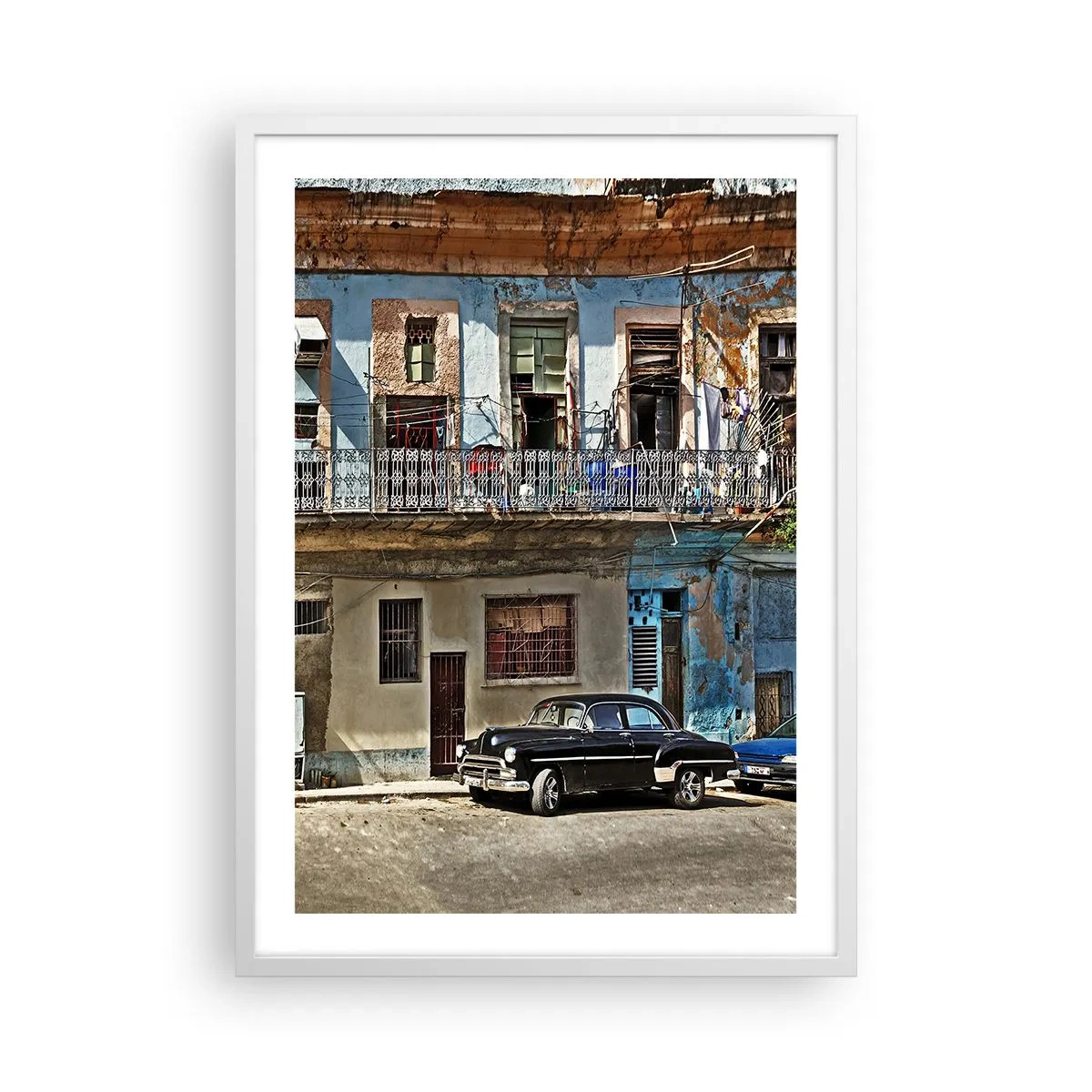 Plakat i hvid ramme - Havana stemning - 50x70 cm