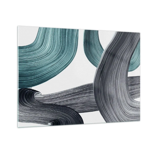 Billede på glas - Smaragdgrønne og sorte stier - 100x70 cm
