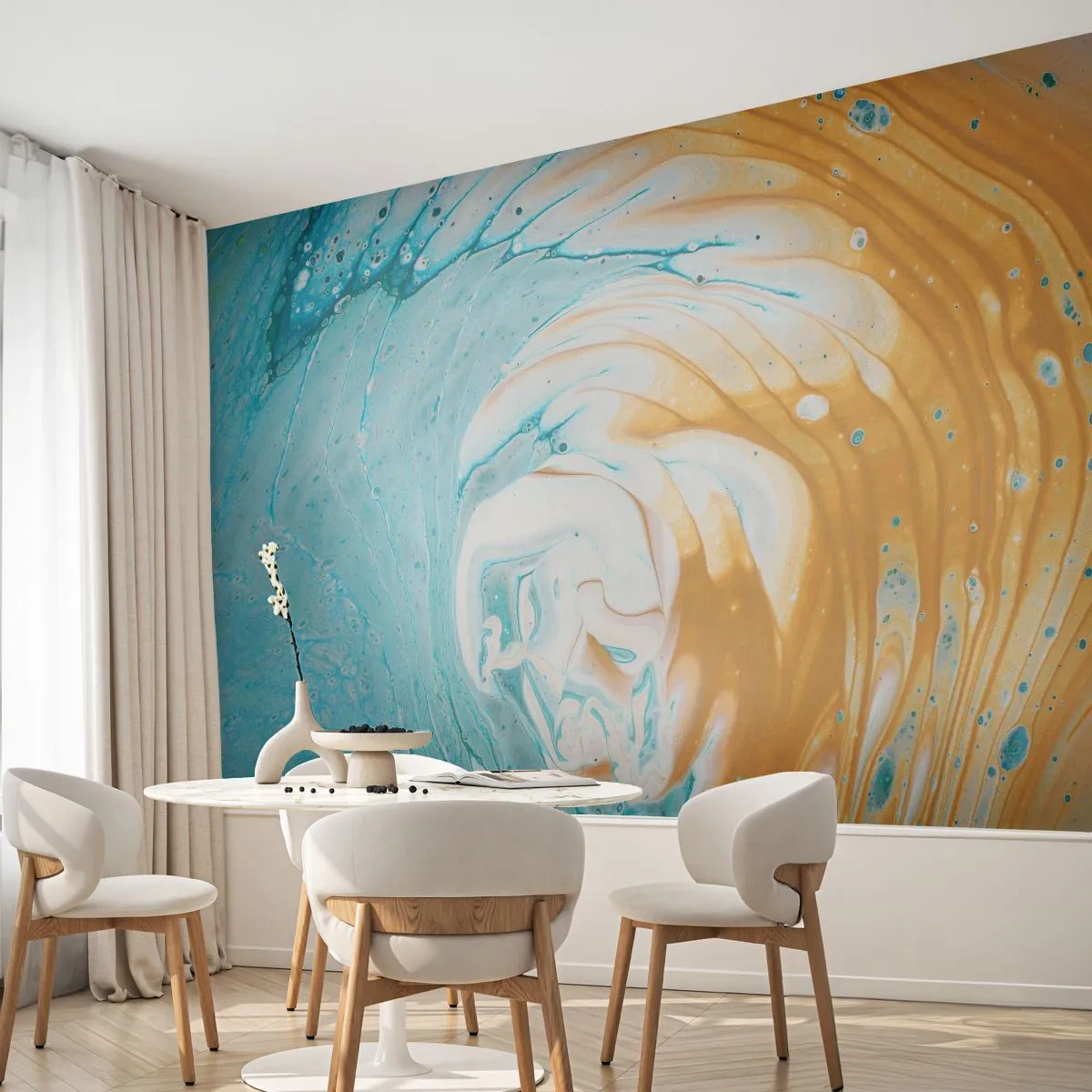 Fototapet Premium Canvas - Pastel hvirvel - Abstraktion, Stykke, Moderne kunst - 250x175 cm
