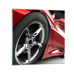 Billede på glas - Lavet til fart - 30x30 cm