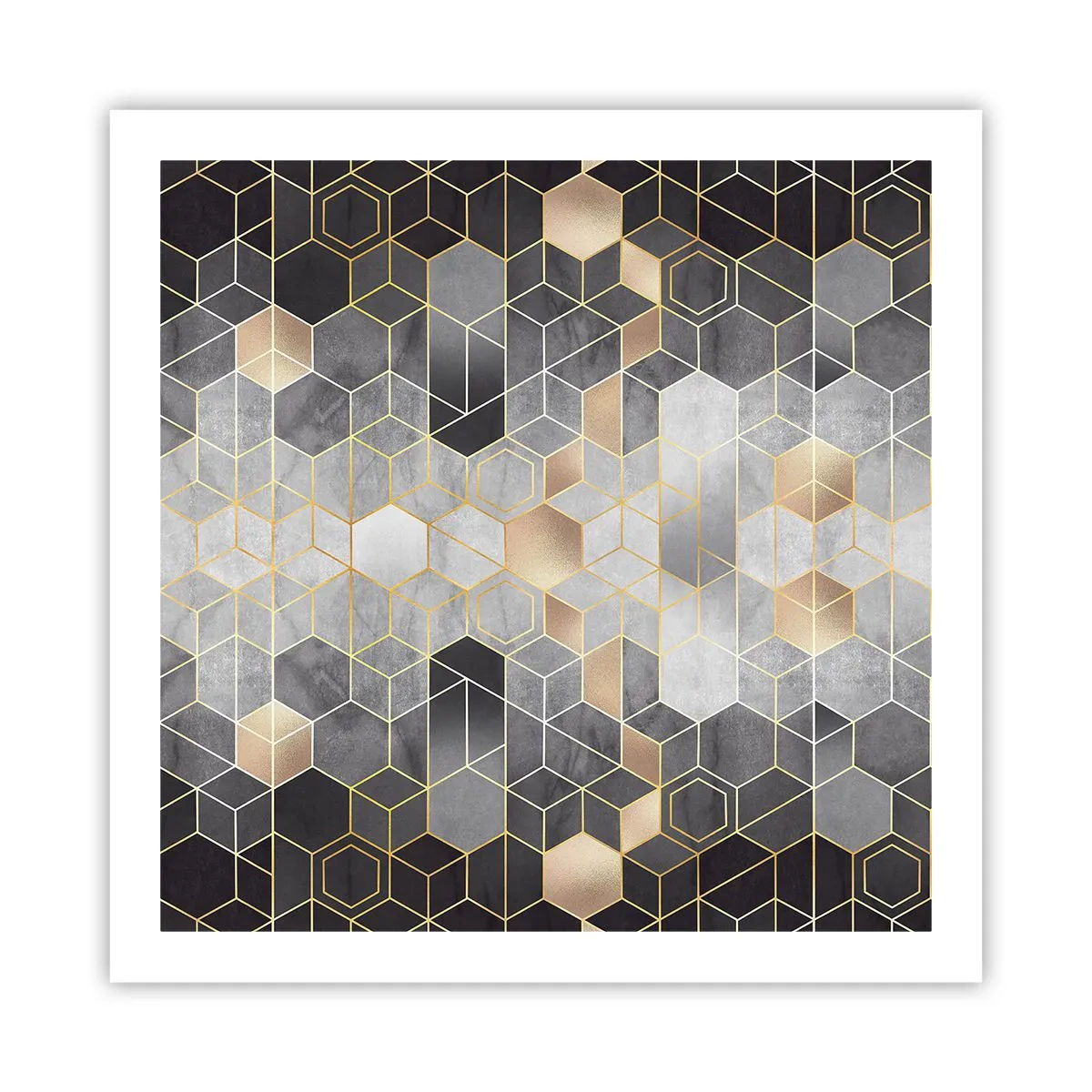 Plakat - Sammensætning af diamanter - 60x60 cm