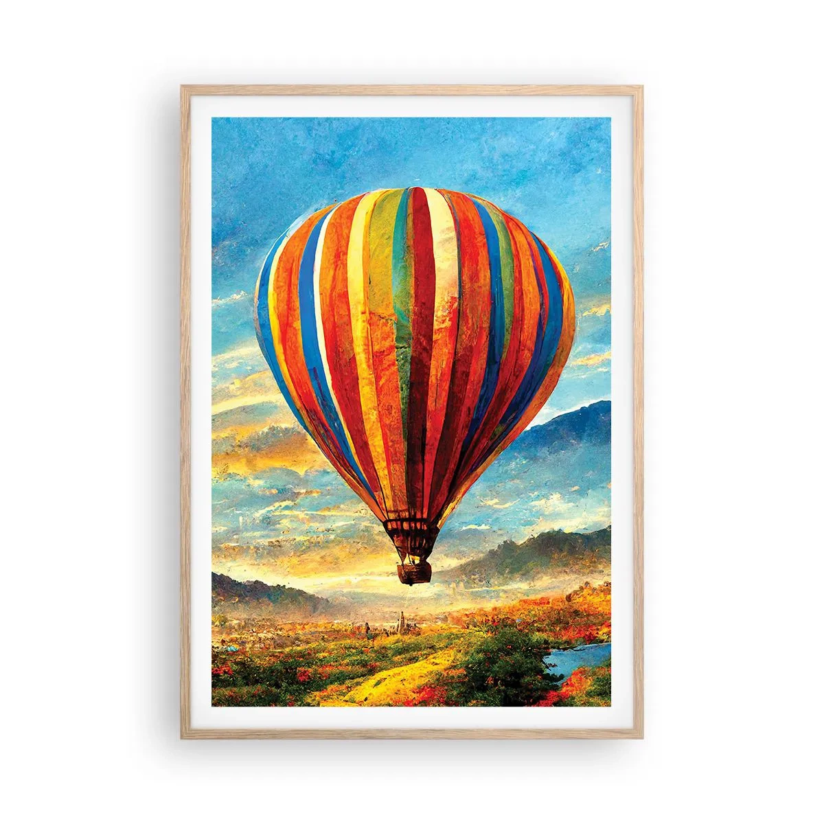 Plakat i ramme af lyst egetræ - I stilhed kan du se mere - 70x100 cm