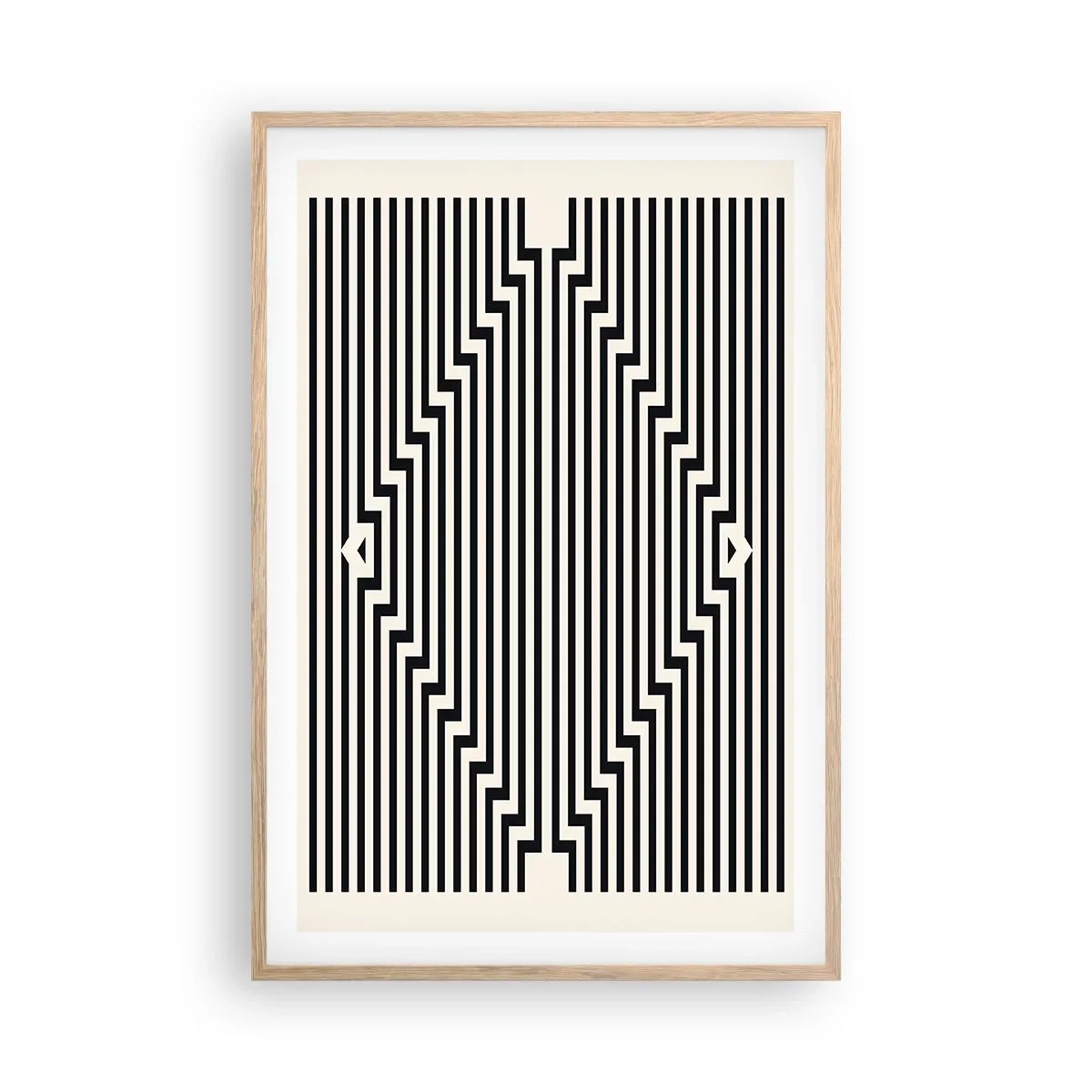 Plakat i ramme af lyst egetræ - Geometrisk illusion - 61x91 cm