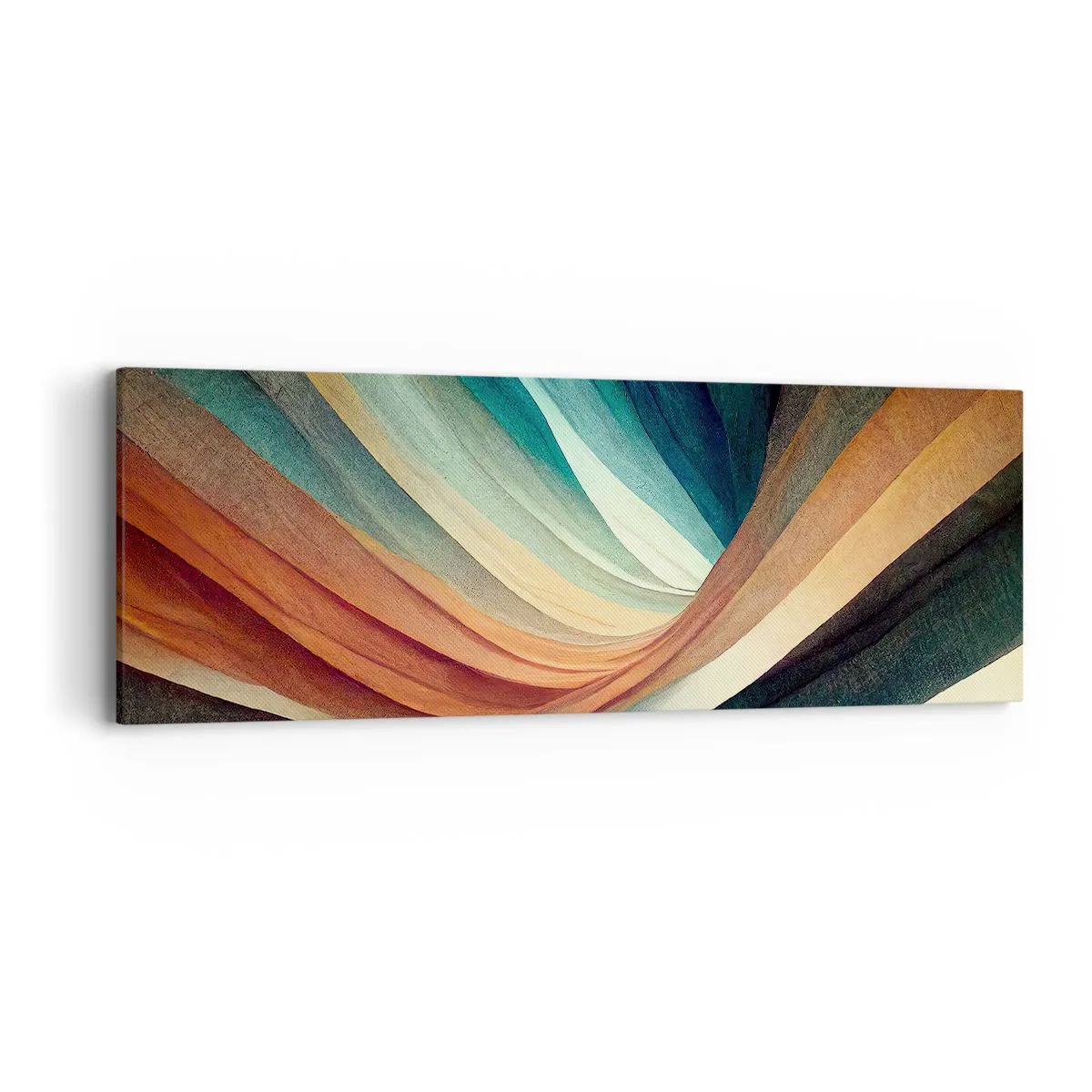 Lærredstryk - Billede på lærred - Vævet af farver - 90x30 cm