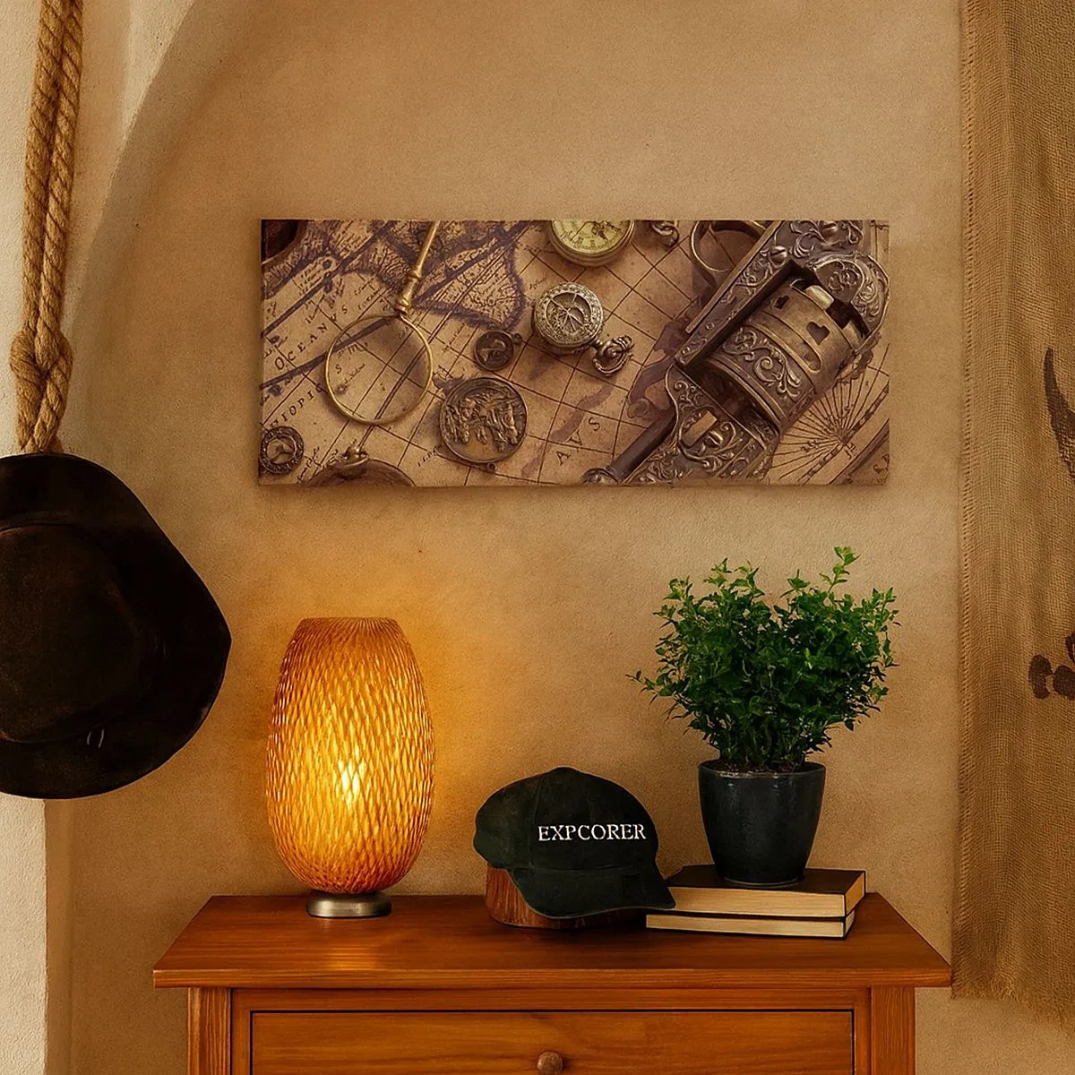 Lærredstryk - Billede på lærred - Opkald til eventyr - 100x40 cm