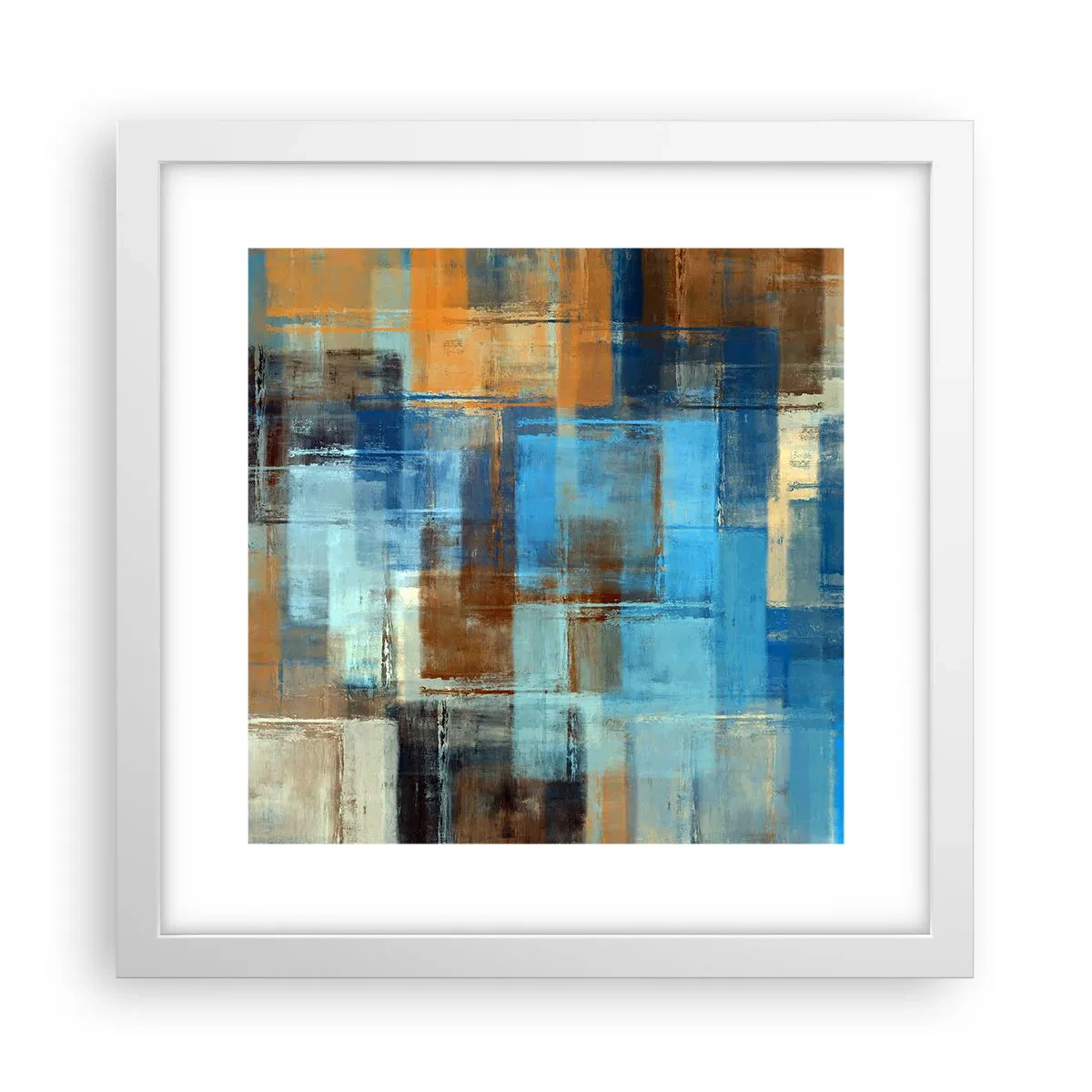 Plakat i hvid ramme - Gennem det blå slør - 30x30 cm