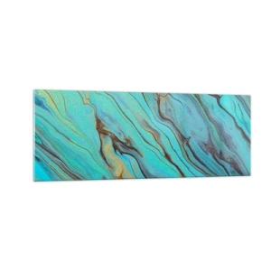 Billede på glas - Turkis tidevand - 140x50 cm