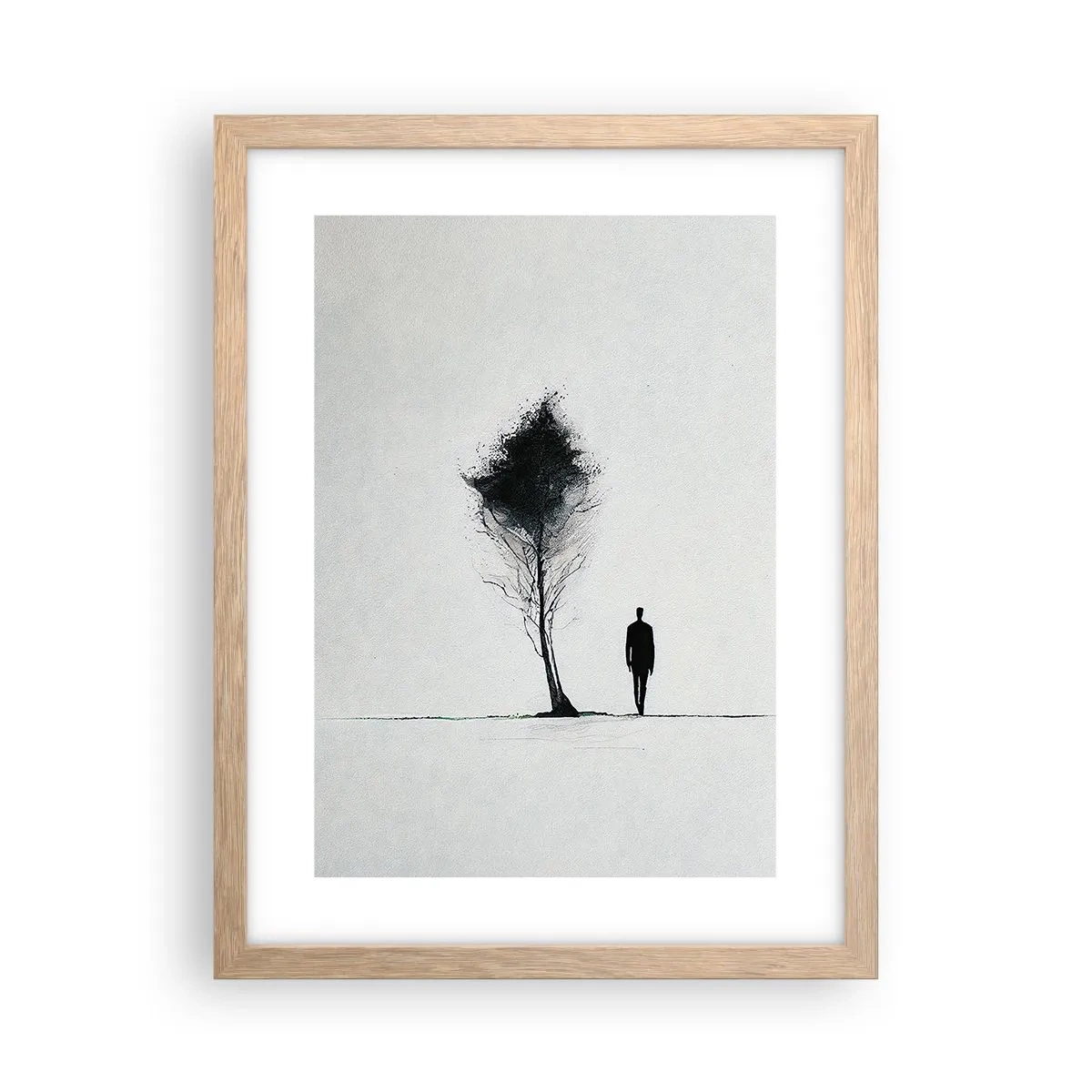 Plakat i ramme af lyst egetræ - Vi vandrer alle - 30x40 cm