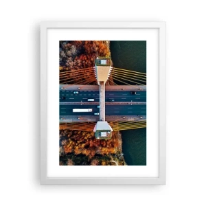 Plakat i hvid ramme - Bag vandet, bag skovene - 30x40 cm