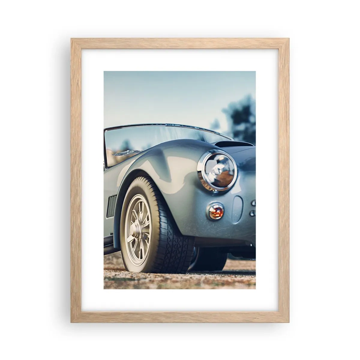 Plakat i ramme af lyst egetræ - Fordi stil betyder noget - 30x40 cm