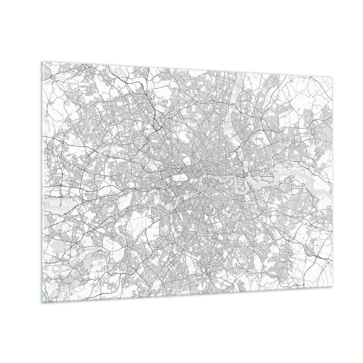 Billede på glas - Kort over Londons labyrint - 100x70 cm
