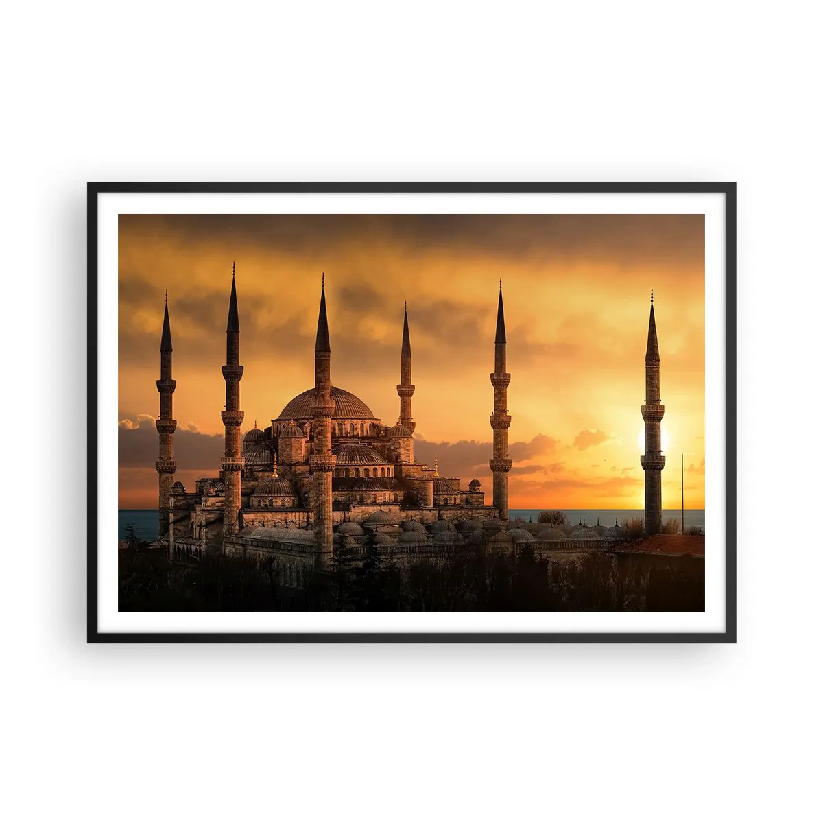 Plakat i sort ramme - Gud er stor - 100x70 cm