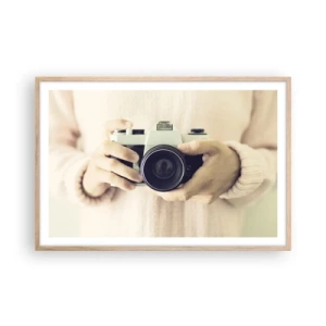 Plakat i ramme af lyst egetræ - For at se mere... - 91x61 cm