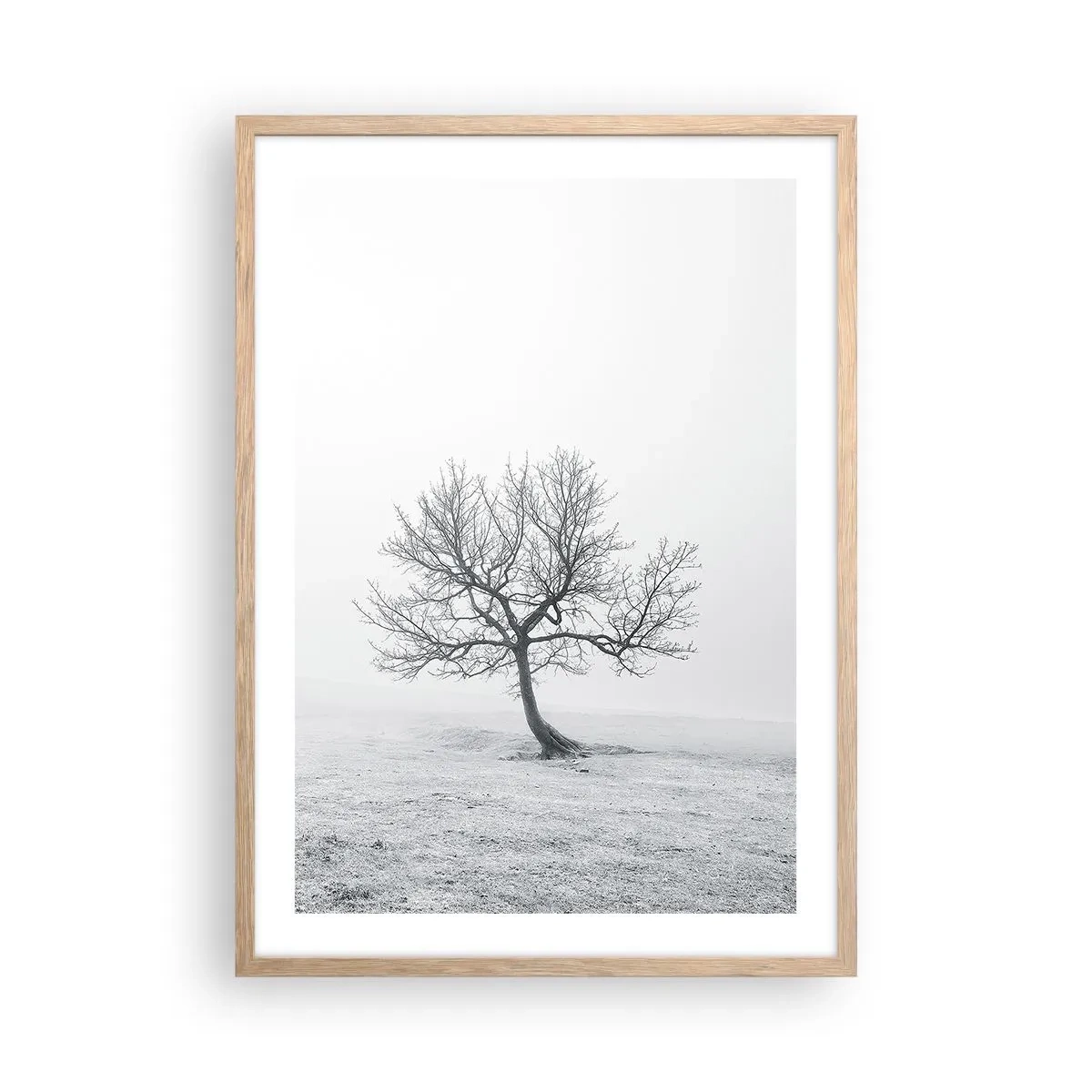 Plakat i ramme af lyst egetræ - Mod intetheden - 50x70 cm