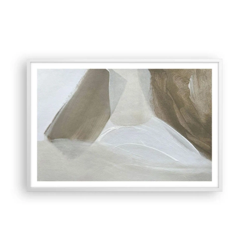 Plakat i hvid ramme - Bølge af hvidt - 91x61 cm