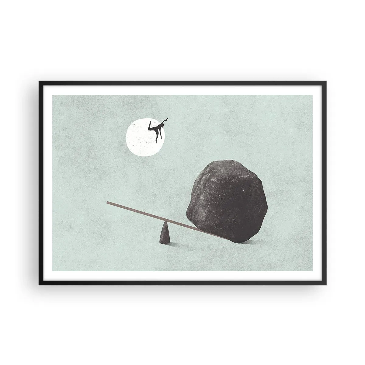 Plakat i sort ramme - En drøm går i opfyldelse - 100x70 cm
