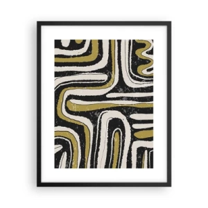 Plakat i sort ramme - Komposition: stier og gyder - 40x50 cm