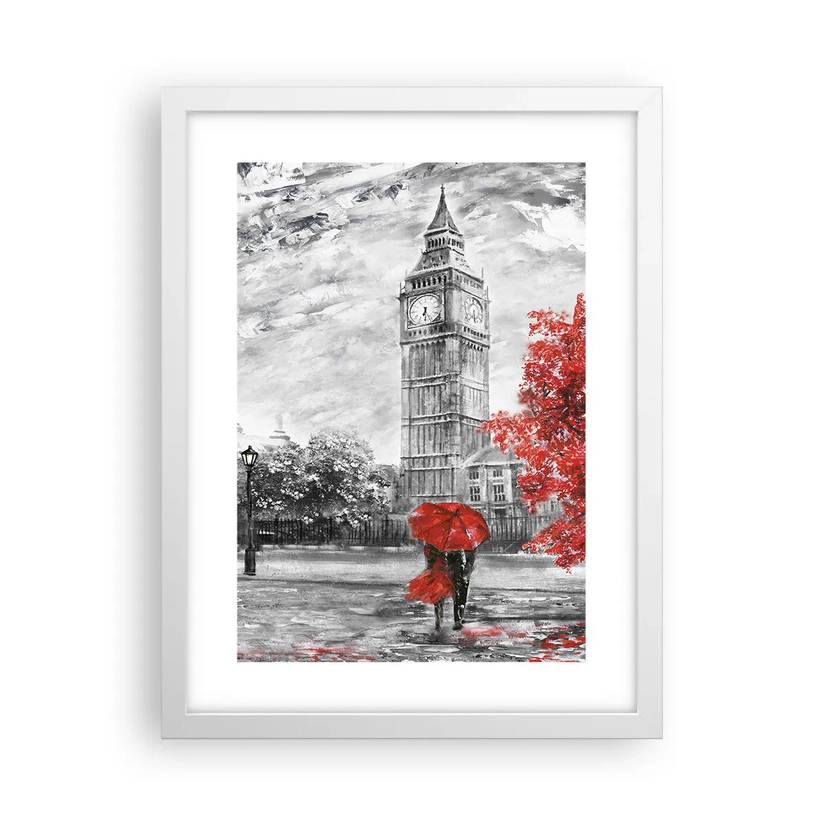 Plakat i hvid ramme - En spændende dag - 30x40 cm