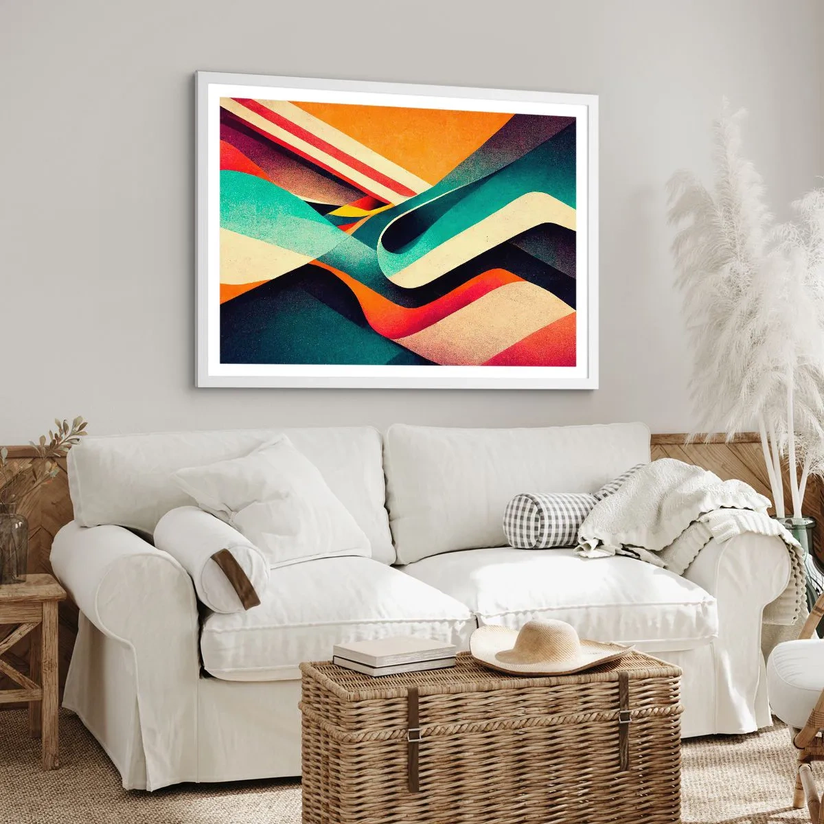 Plakat i hvid ramme - Intens komposition - 50x40 cm