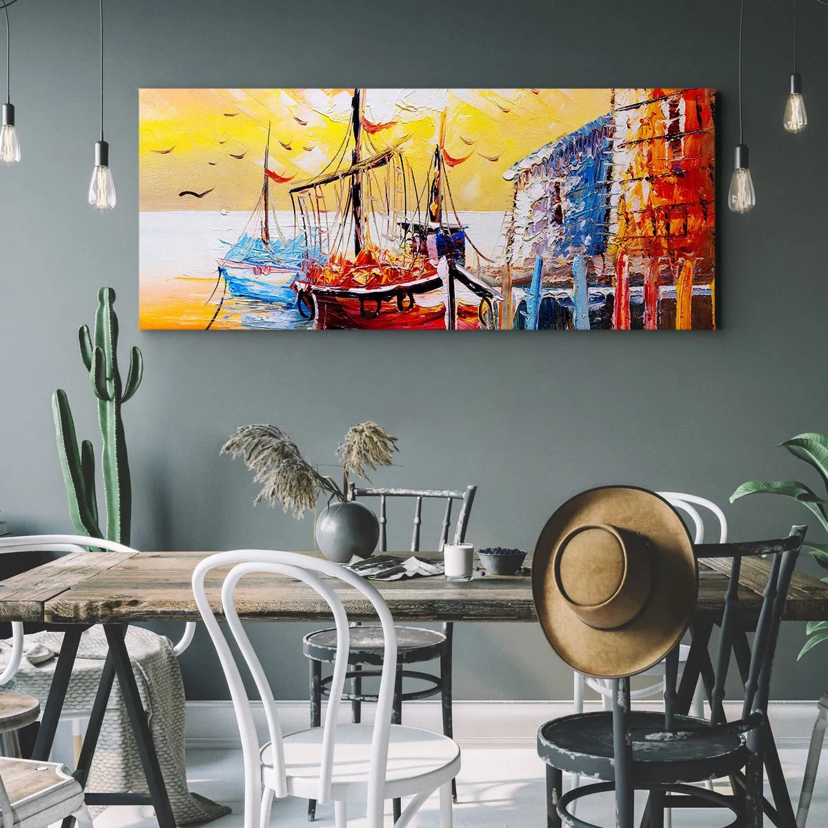 Lærredstryk - Billede på lærred - Glædelig tilbagevenden - 160x50 cm