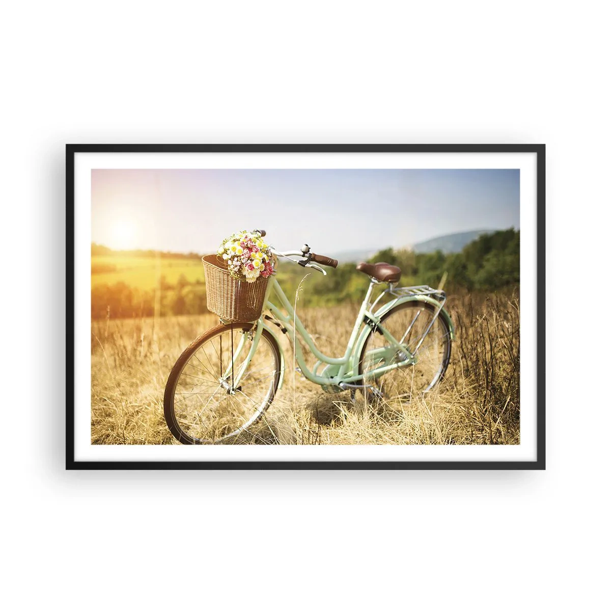Plakat i sort ramme - Jeg bliver her et stykke tid - 91x61 cm