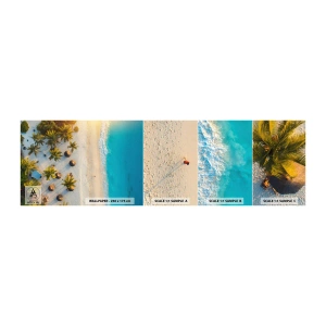 Prøve Fototapet Selvklæbende Deluxe Sticker - Velkommen til paradis - Strand, Palmer, Eksotisme - 100x30 cm