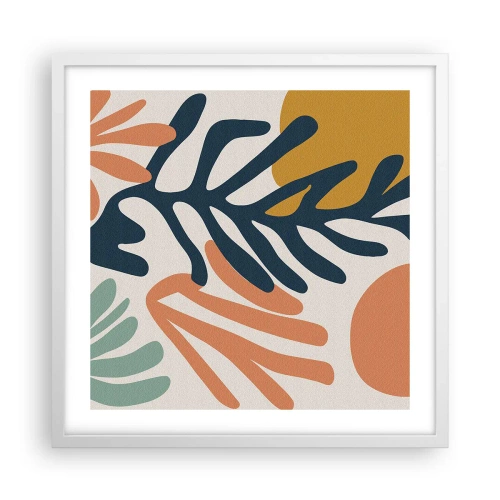 Plakat i hvid ramme - Koralhav - 50x50 cm