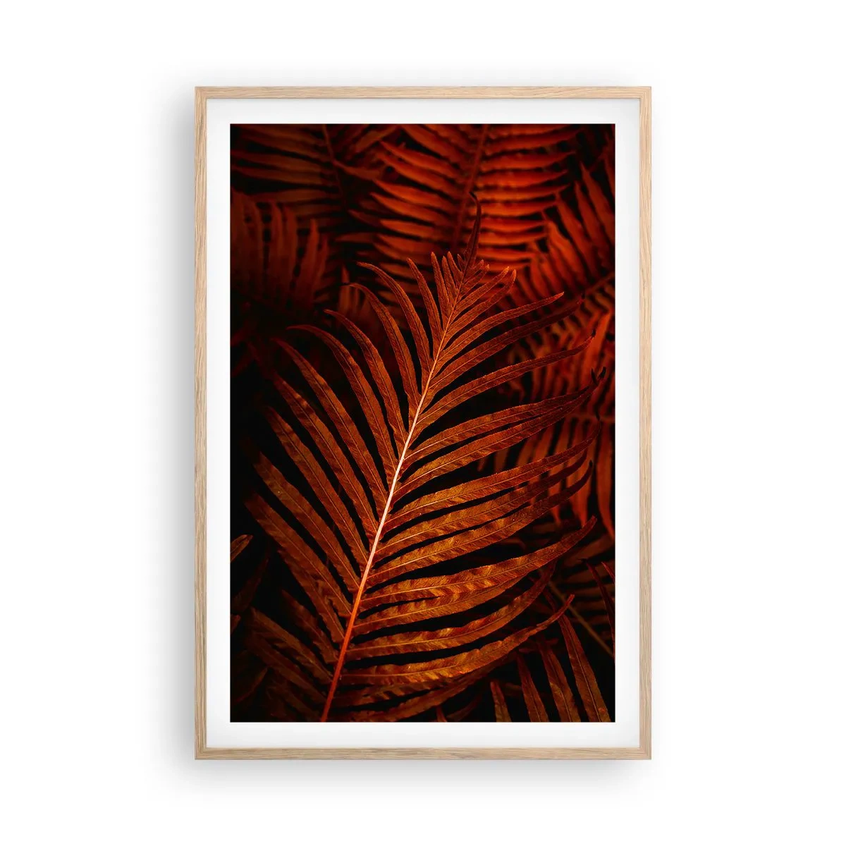 Plakat i ramme af lyst egetræ - Livets varme - 61x91 cm