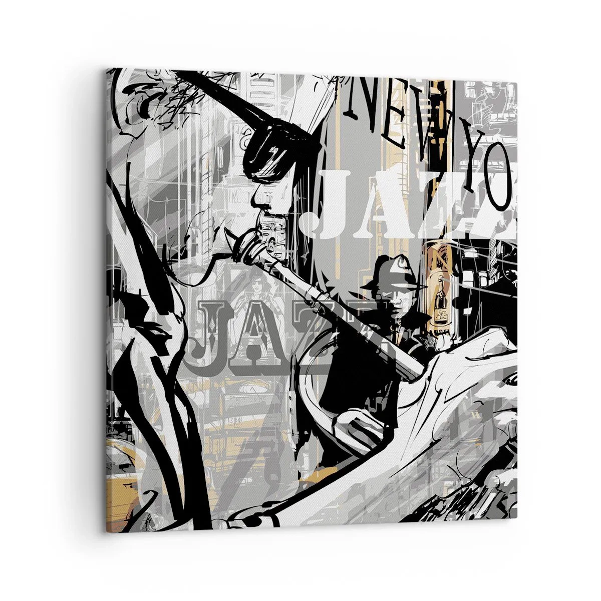 Lærredstryk - Billede på lærred - Til New Yorks rytme - 50x50 cm