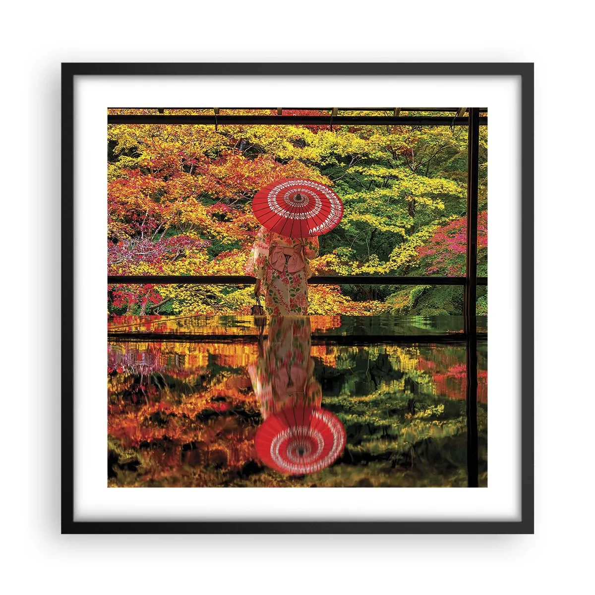 Plakat i sort ramme - I naturens tempel - 50x50 cm
