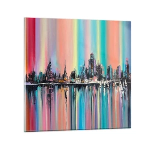 Billede på glas - Skinne nattens lys - 30x30 cm