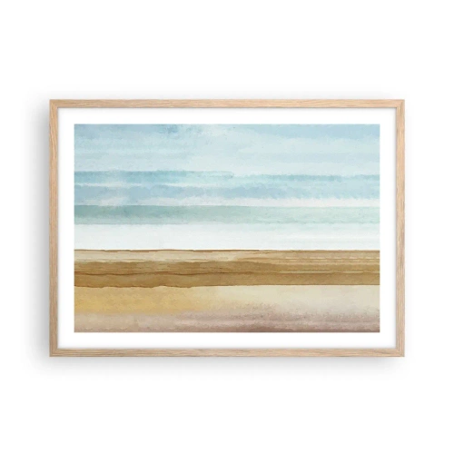 Plakat i ramme af lyst egetræ - Trøst - 70x50 cm