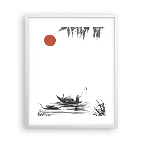 Plakat i hvid ramme - En asiatisk eftermiddag - 40x50 cm