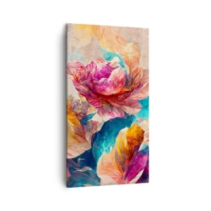 Lærredstryk - Billede på lærred - Den farverige pragt i en buket - 45x80 cm